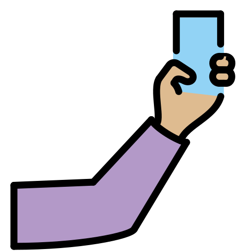 Selfie: Medium-Light Skin Tone as drawn by OpenMoji in 16.0