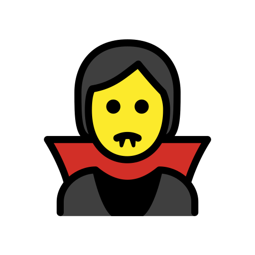 Vampir as drawn by OpenMoji in 16.0