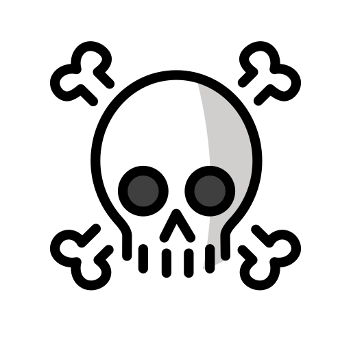 Skull and Crossbones as drawn by OpenMoji in 16.0