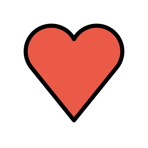 Red Heart as drawn by OpenMoji in 16.0