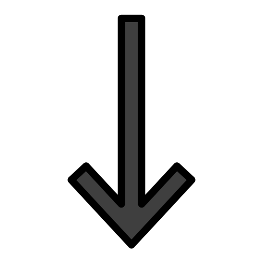 Down Arrow as drawn by OpenMoji in 16.0