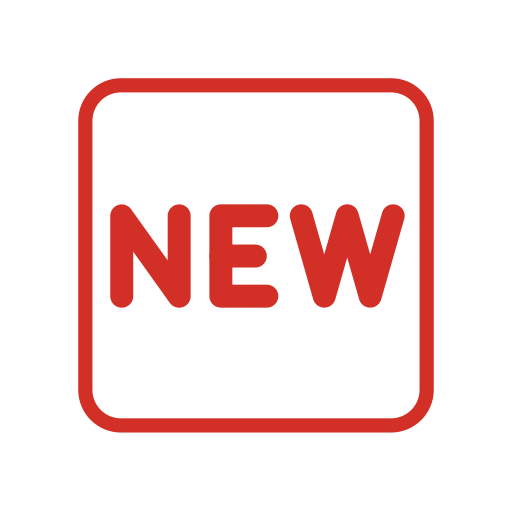 Wort „New“ in Blauem Quadrat as drawn by OpenMoji in 17.0