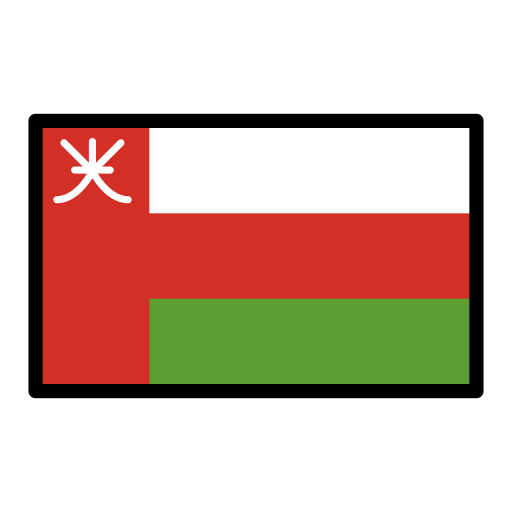 Flag: Oman as drawn by OpenMoji in 17.0