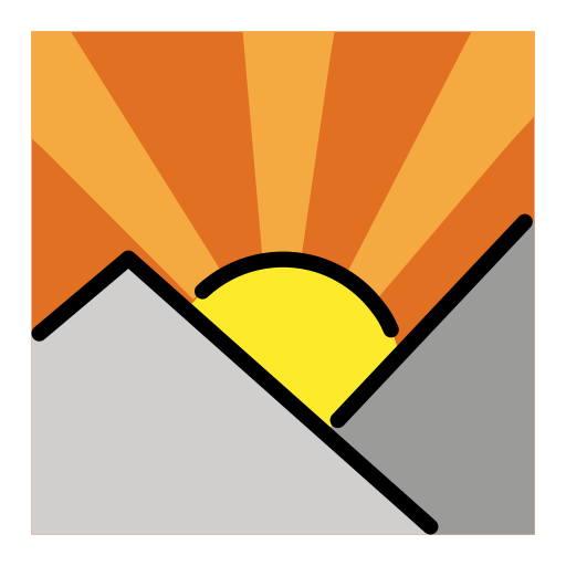 Alba Sulle Montagne as drawn by OpenMoji in 17.0