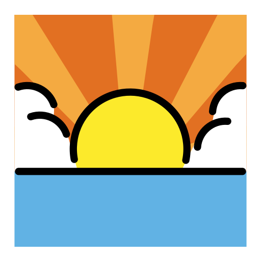 Sunrise as drawn by OpenMoji in 17.0