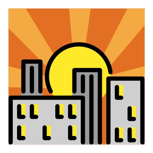 Sonnenuntergang in Der Stadt as drawn by OpenMoji in 17.0