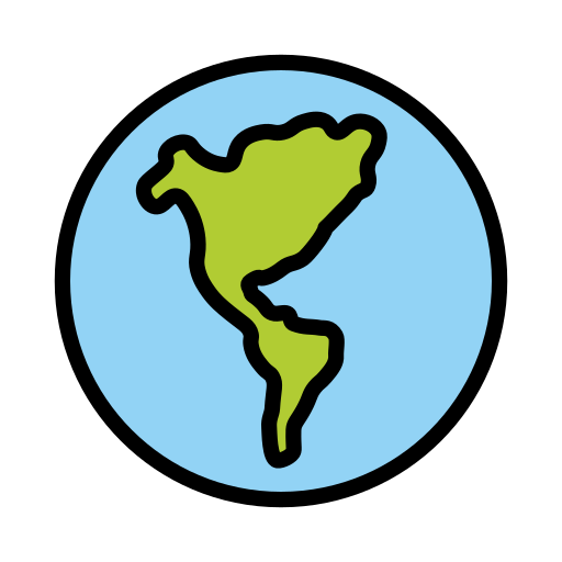 Globus Mit Amerika as drawn by OpenMoji in 17.0