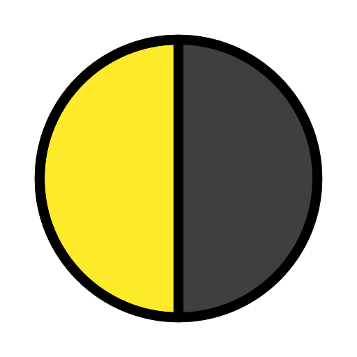 Ultimo Quarto Di Luna as drawn by OpenMoji in 17.0