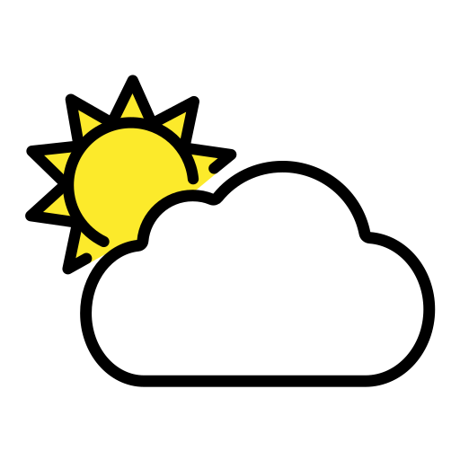 Sun Behind Large Cloud as drawn by OpenMoji in 17.0