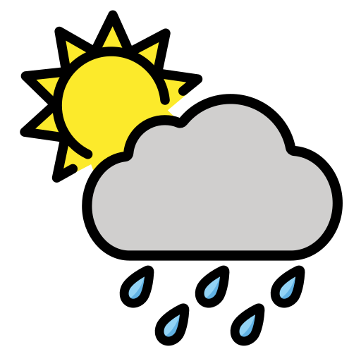 Sun Behind Rain Cloud as drawn by OpenMoji in 17.0
