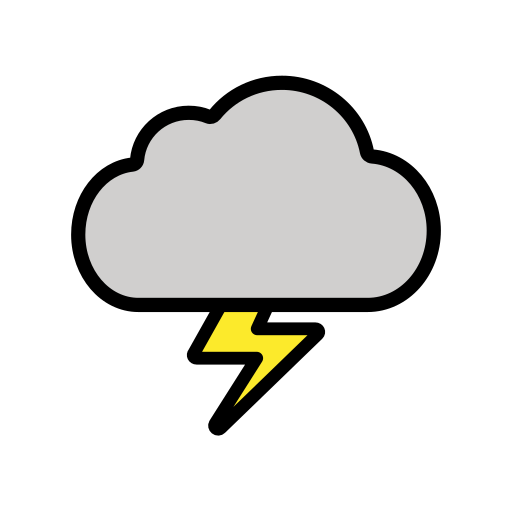 Wolke Mit Blitz as drawn by OpenMoji in 17.0