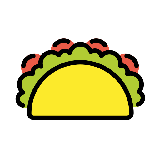 Taco as drawn by OpenMoji in 17.0