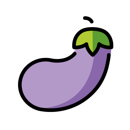 Eggplant as drawn by OpenMoji in 17.0
