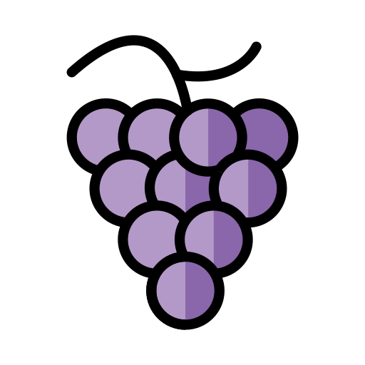 Grapes as drawn by OpenMoji in 17.0