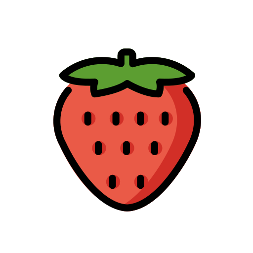 Strawberry as drawn by OpenMoji in 17.0