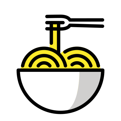 Spaghetti as drawn by OpenMoji in 17.0