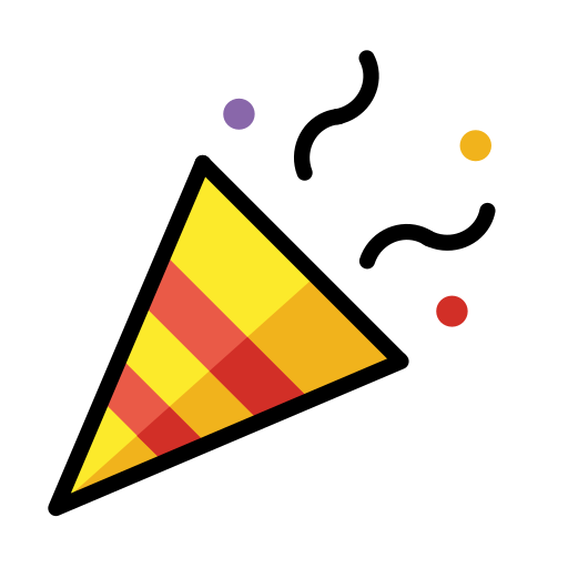 Party Popper as drawn by OpenMoji in 17.0