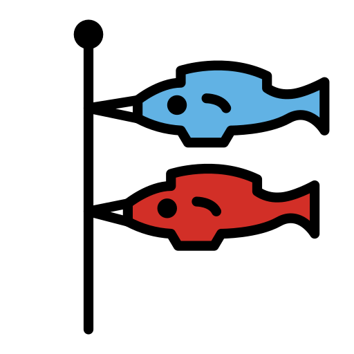 Carp Streamer as drawn by OpenMoji in 17.0
