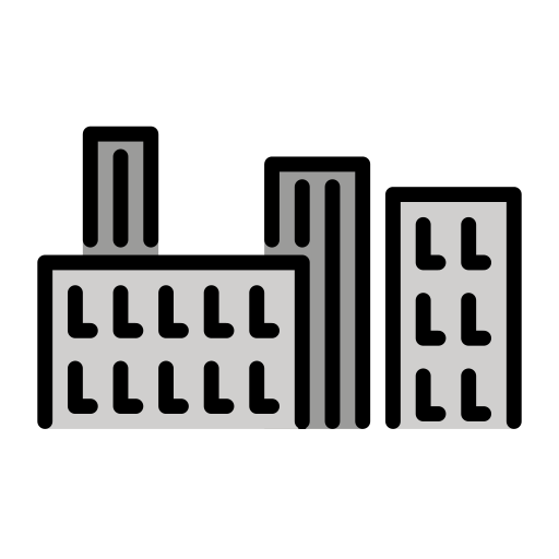 Cityscape as drawn by OpenMoji in 17.0