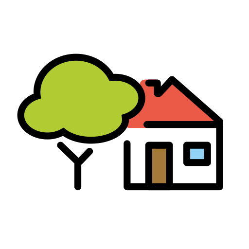 House with Garden as drawn by OpenMoji in 17.0