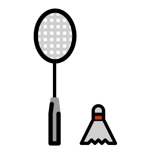 Badminton as drawn by OpenMoji in 17.0