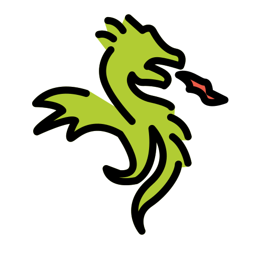 Dragon as drawn by OpenMoji in 17.0