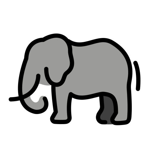 Elephant as drawn by OpenMoji in 17.0