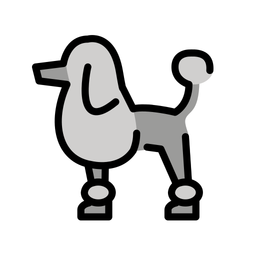 Poodle as drawn by OpenMoji in 17.0