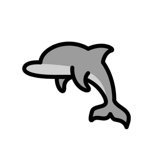Dolphin as drawn by OpenMoji in 17.0