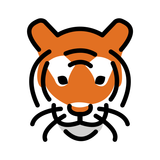 Tiger Face as drawn by OpenMoji in 17.0