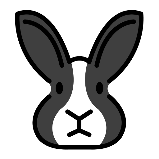 Rabbit Face as drawn by OpenMoji in 17.0