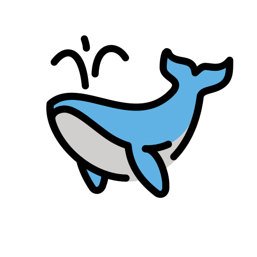 Spouting Whale as drawn by OpenMoji in 17.0