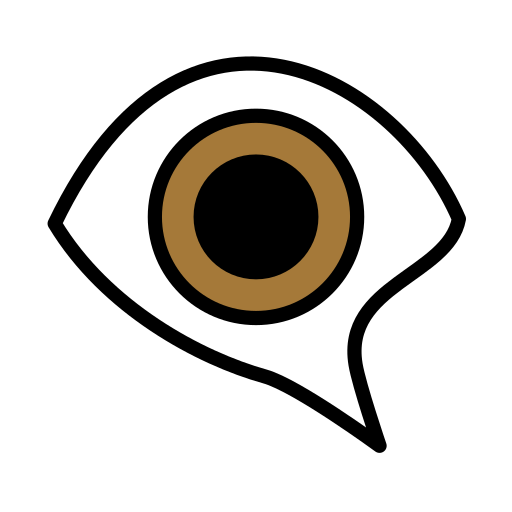 Auge in Sprechblase as rendered by OpenMoji