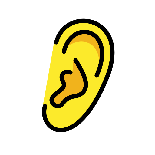 Ear as drawn by OpenMoji in 17.0