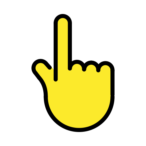 Backhand Index Pointing up as drawn by OpenMoji in 17.0