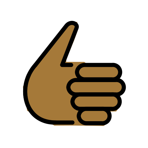 Daumen Hoch: Mitteldunkle Hautfarbe as drawn by OpenMoji in 17.0