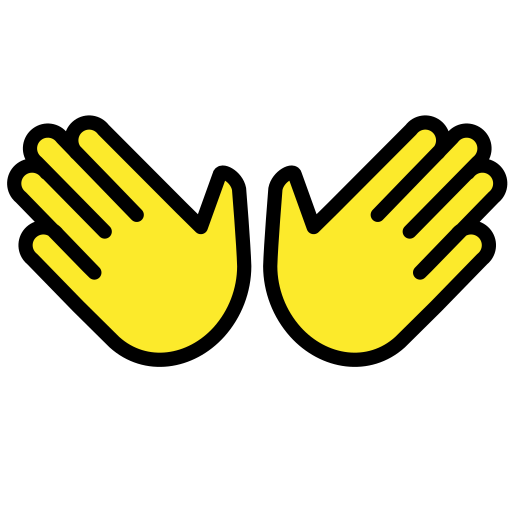 Open Hands as drawn by OpenMoji in 17.0