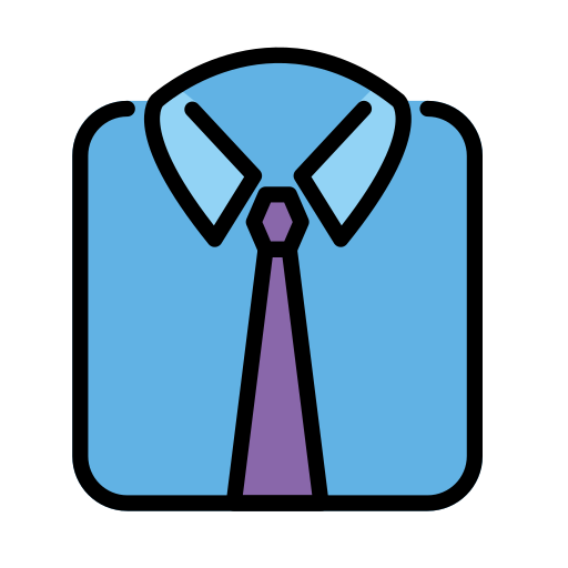 Necktie as drawn by OpenMoji in 17.0
