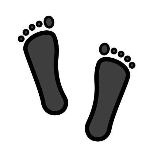 Footprints as drawn by OpenMoji in 17.0