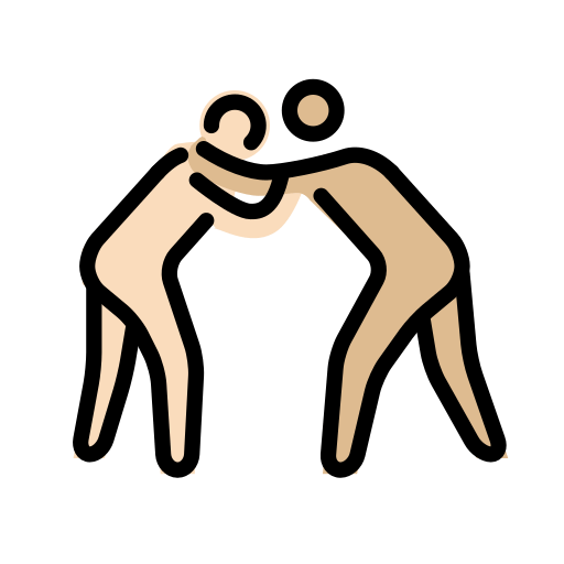 Men Wrestling: Light Skin Tone, Medium-Light Skin Tone, the design in this release