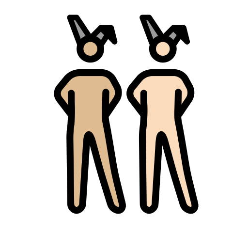Men with Bunny Ears: Medium-Light Skin Tone, Light Skin Tone, the design in this release