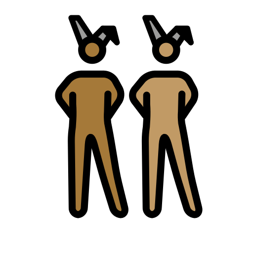 Men with Bunny Ears: Medium-Dark Skin Tone, Medium Skin Tone, the design in this release