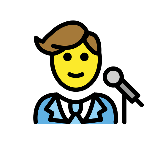 Man Singer as drawn by OpenMoji in 17.0