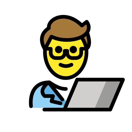 Man Technologist as drawn by OpenMoji in 17.0