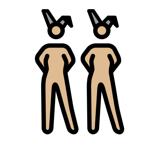women with bunny ears: medium-light skin tone as rendered by OpenMoji