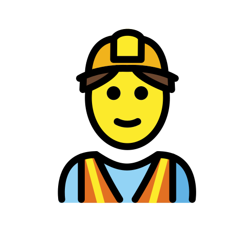 man construction worker as rendered by OpenMoji