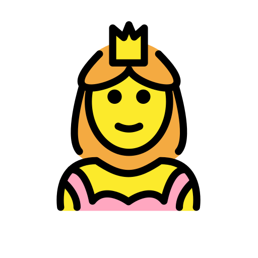 Princess as drawn by OpenMoji in 17.0