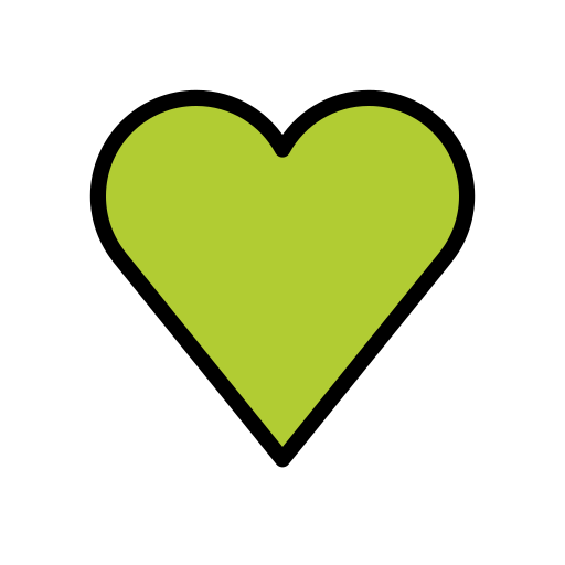 Green Heart as drawn by OpenMoji in 17.0