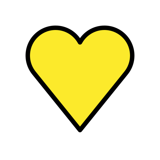Yellow Heart as drawn by OpenMoji in 17.0