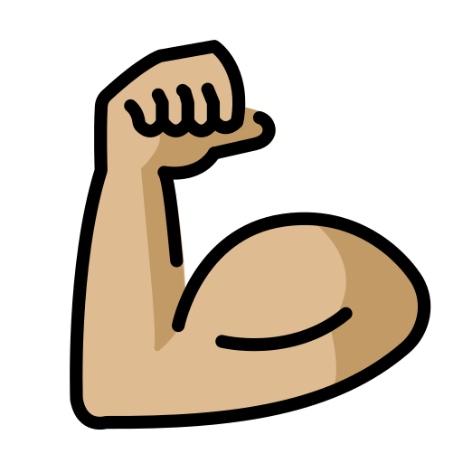 Flexed Biceps: Medium-Light Skin Tone as drawn by OpenMoji in 17.0